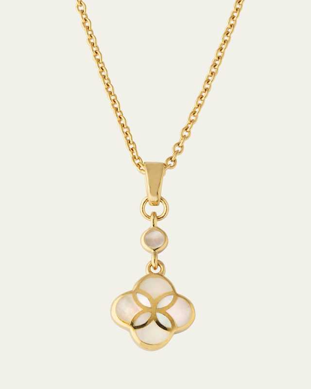 Single Petal Mother of Pearl Drop Necklace